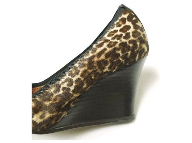 Bailarinas WEDGE de piel de ternera de Lanvin Multicolor Estampado de leopardo - vista 7