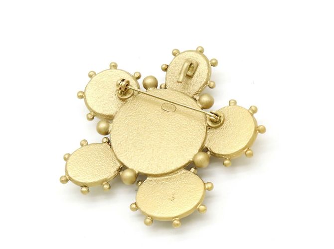 Chanel Coco Mark Perlen-Strass Brosche Golden - Ansicht 2