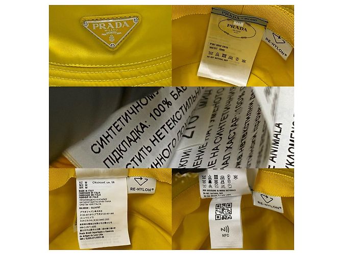 Cappello bucket in Re-Nylon Prada Giallo - vista 3