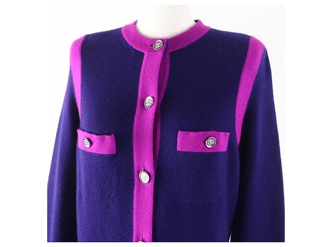 Cárdigan largo de cachemira Chanel 23AW P75656 Azul - vista 2