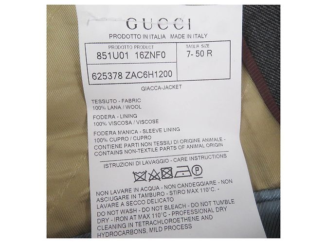 Blazer de lana a medida Gucci Castaño Gris - vista 8