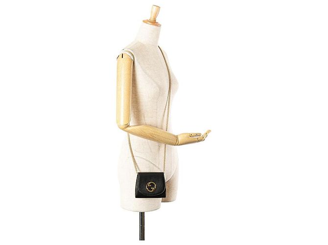 Gucci Blondie Leder Schultertasche mit Kette Schwarz Golden - Ansicht 13