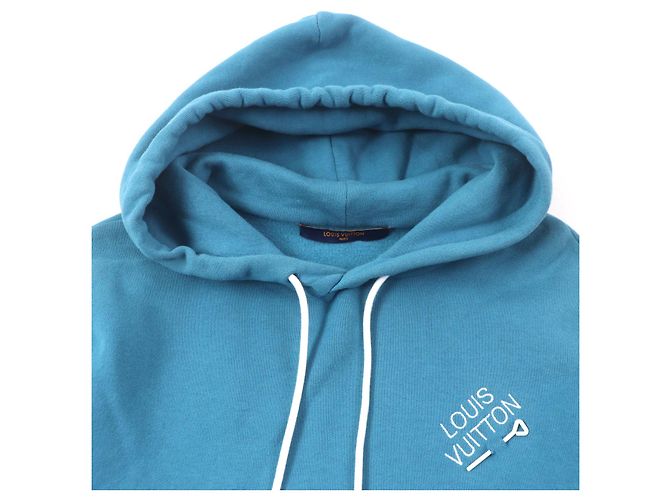 Sudadera con capucha Louis Vuitton Signature de algodón bordada Azul - vista 2