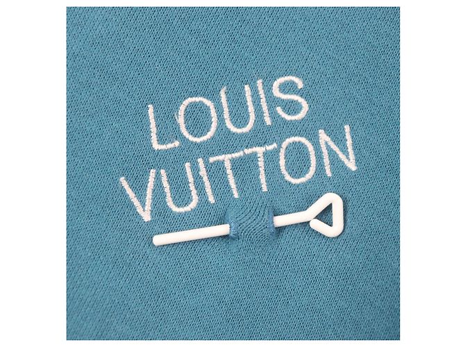 Sudadera con capucha Louis Vuitton Signature de algodón bordada Azul - vista 4