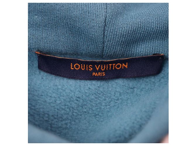 Sudadera con capucha Louis Vuitton Signature de algodón bordada Azul - vista 6