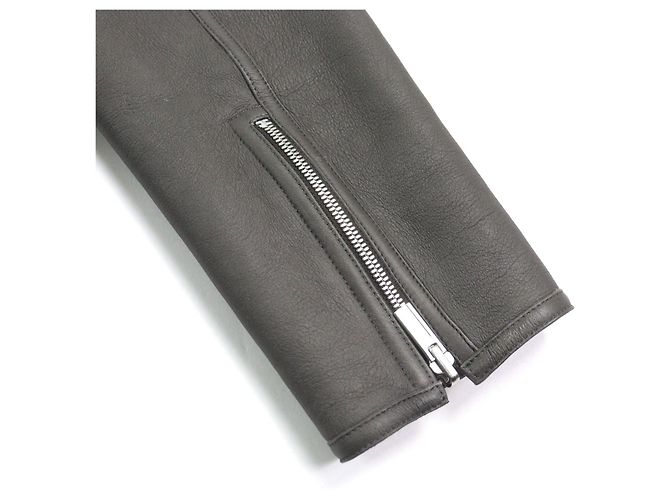 Giacca in pelle di pecora Hermès Grigio Grigio antracite - vista 11