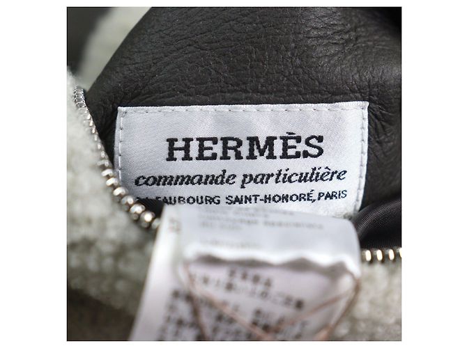 Giacca in pelle di pecora Hermès Grigio Grigio antracite - vista 13