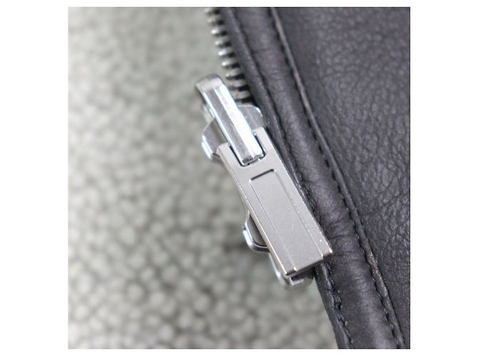 Giacca in pelle di pecora Hermès Grigio Grigio antracite - vista 7