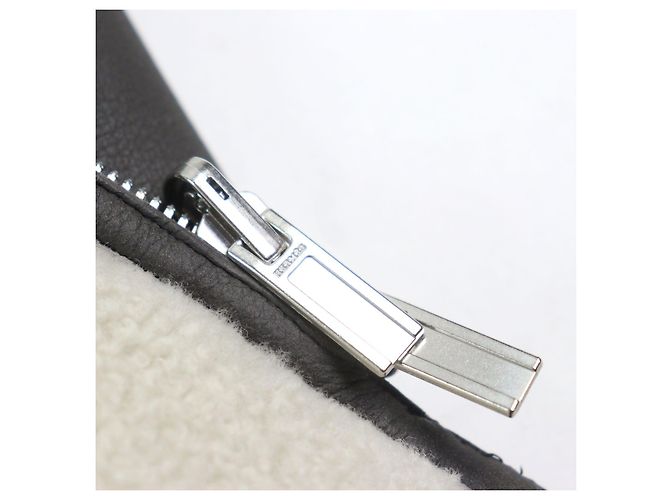 Giacca in pelle di pecora Hermès Grigio Grigio antracite - vista 8