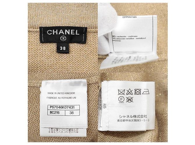 Falda sirena de punto con lamé Chanel Beige - vista 10