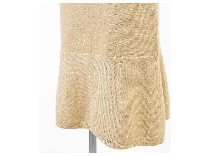 Falda sirena de punto con lamé Chanel Beige - vista 5