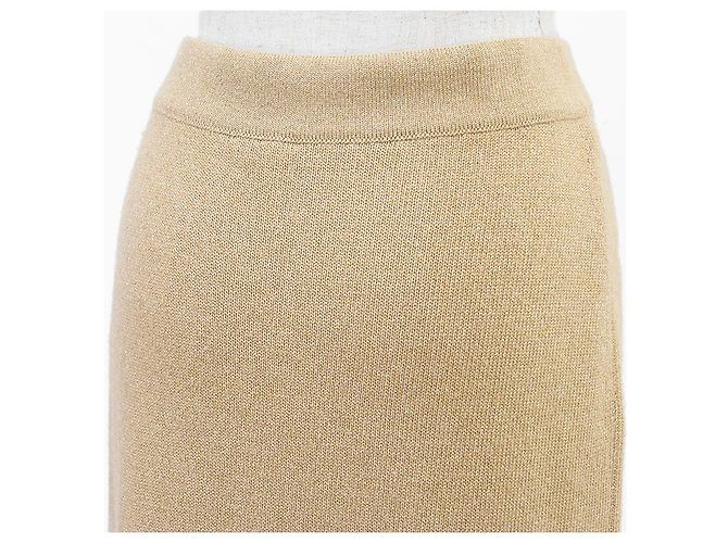 Falda sirena de punto con lamé Chanel Beige - vista 7