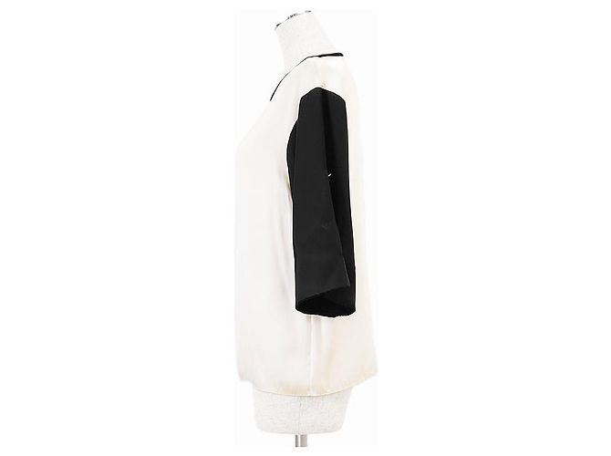 Blusa 100% Seda Chanel P63168 Negro Dorado - vista 7