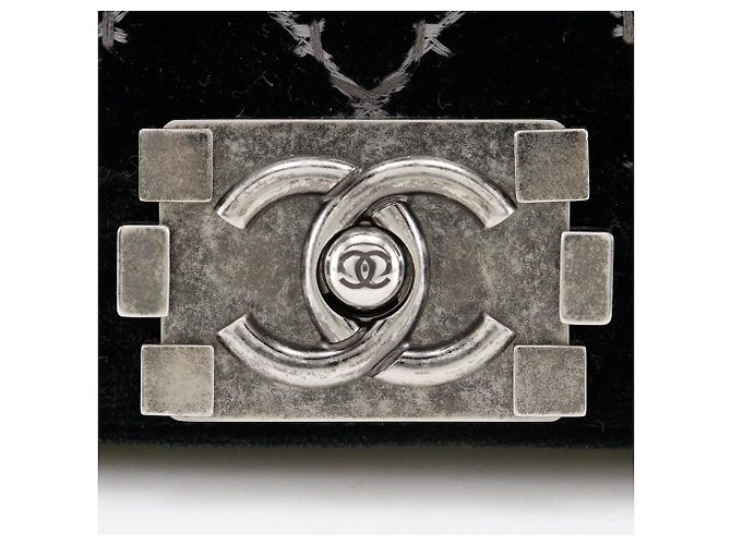 Borsa a Spalla 2 in 1 in Pelle Vellutata Chanel Boy Chanel 25 Nero - vista 14