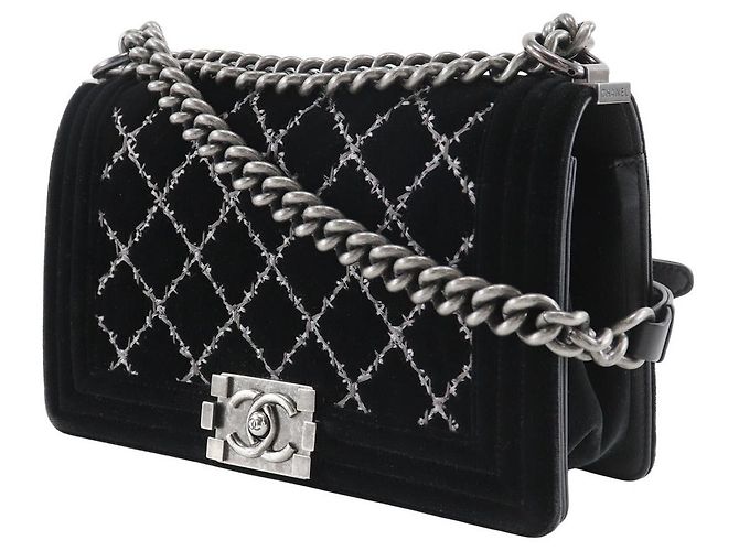 Borsa a Spalla 2 in 1 in Pelle Vellutata Chanel Boy Chanel 25 Nero - vista 2