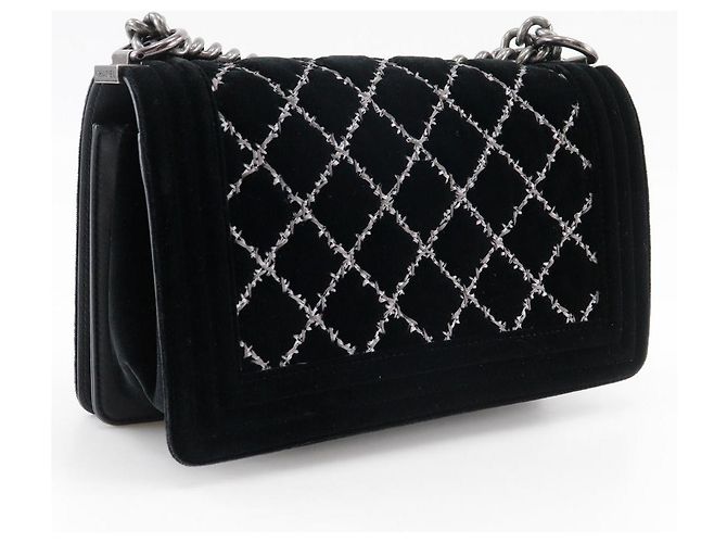 Borsa a Spalla 2 in 1 in Pelle Vellutata Chanel Boy Chanel 25 Nero - vista 3