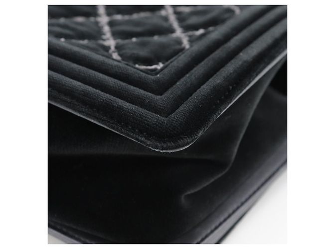 Borsa a Spalla 2 in 1 in Pelle Vellutata Chanel Boy Chanel 25 Nero - vista 7