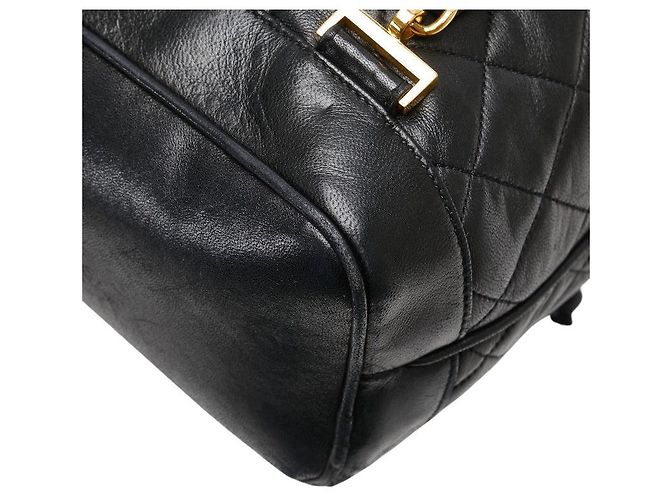 Timeless Chanel Matelassé Lammfell Rucksack Schwarz - Ansicht 7