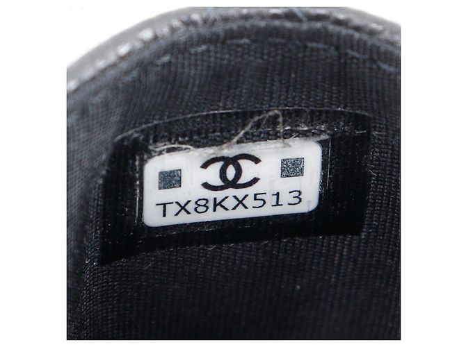 Tarjetero de caviar matelassé Chanel Negro - vista 12