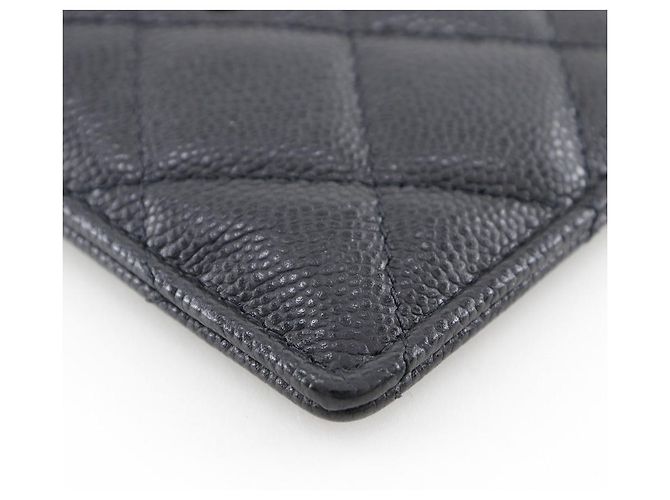 Tarjetero de caviar matelassé Chanel Negro - vista 4