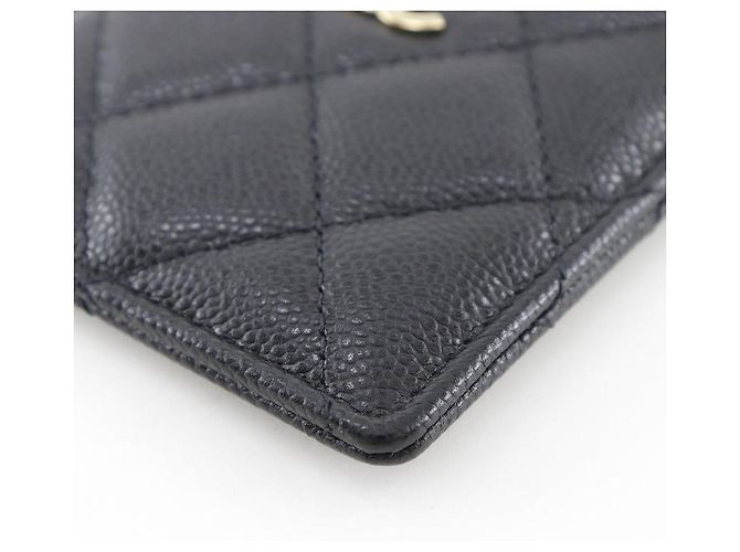 Tarjetero de caviar matelassé Chanel Negro - vista 5
