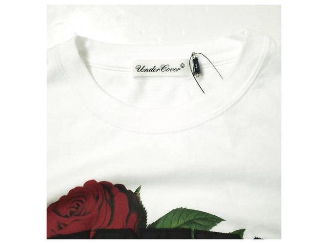 Autre Marque Camiseta de algodón UNDERCOVER S/S DESTROY ROSE Blanco - vista 5