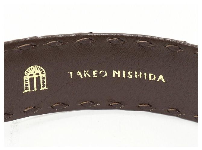 Autre Marque Cinturón de cocodrilo Takeo Nishida Castaño - vista 3