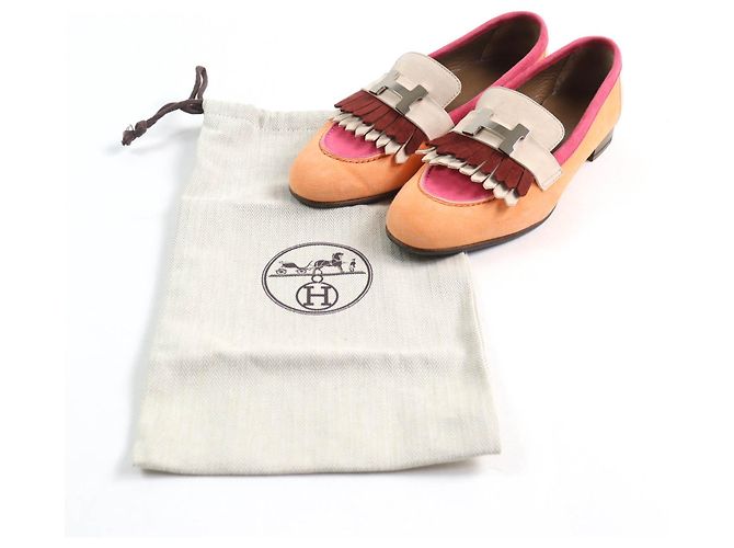 Mocassini in suede con nappine HMetal Royal di Hermès Multicolore - vista 2