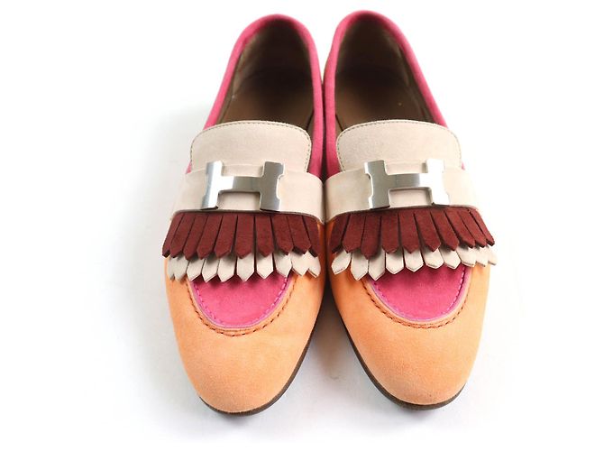 Mocassini in suede con nappine HMetal Royal di Hermès Multicolore - vista 4
