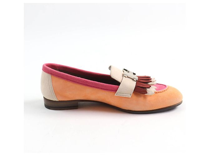 Mocassini in suede con nappine HMetal Royal di Hermès Multicolore - vista 6