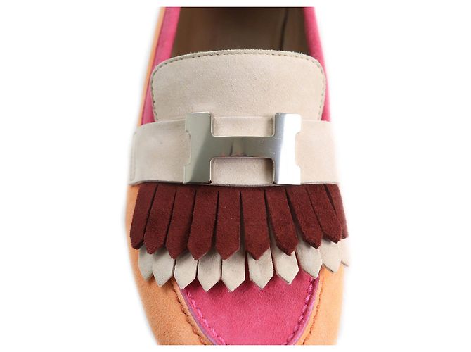 Mocassini in suede con nappine HMetal Royal di Hermès Multicolore - vista 9