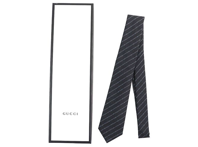 Gucci Wool Tie Grey Dark grey - view 2