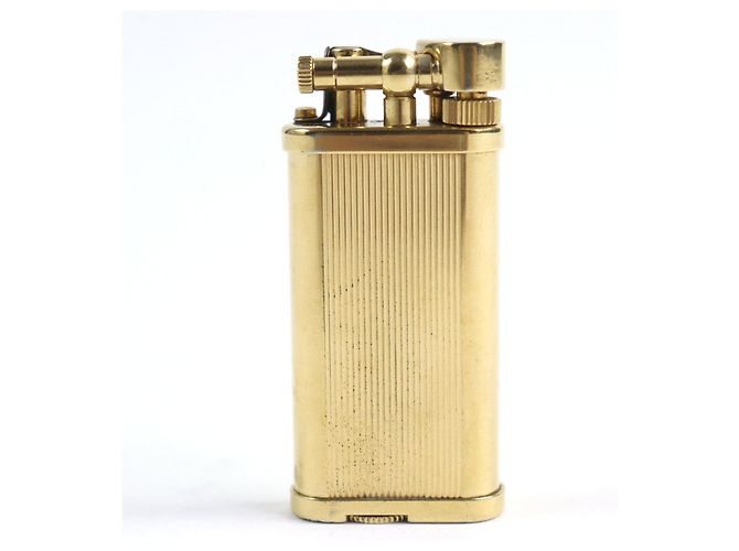 Alfred Dunhill Dunhill einzigartiger Hammer-Typ Streifenmuster Feuerzeug Golden - Ansicht 2