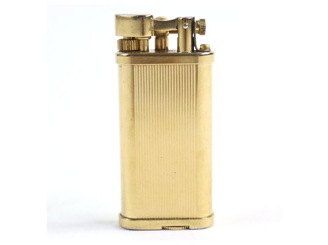 Alfred Dunhill Dunhill einzigartiger Hammer-Typ Streifenmuster Feuerzeug Golden - Ansicht 3