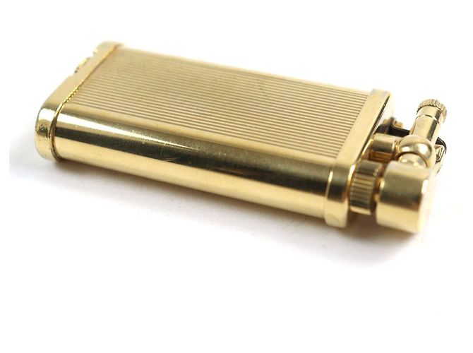 Alfred Dunhill Dunhill einzigartiger Hammer-Typ Streifenmuster Feuerzeug Golden - Ansicht 4