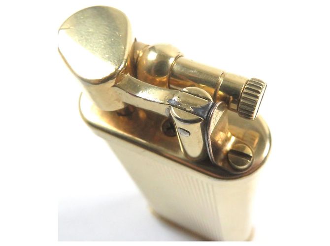 Alfred Dunhill Dunhill einzigartiger Hammer-Typ Streifenmuster Feuerzeug Golden - Ansicht 8