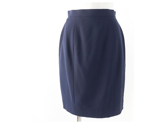 Chanel COCO Mark Button Wool 2way Jacket Skirt Blue Navy blue - view 6