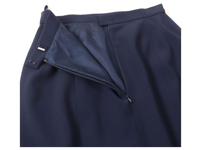 Chanel COCO Mark Button Wool 2way Jacket Skirt Blue Navy blue - view 7