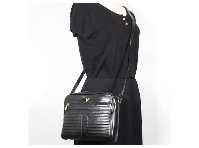 Autre Marque Borsa 2 in 1 in pelle con logo V di Mario Valentino Nero - vista 19