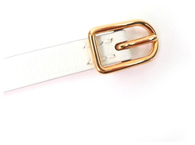 Bracelete Mole Hermès de couro Tamanho 17 Branco - vista 5