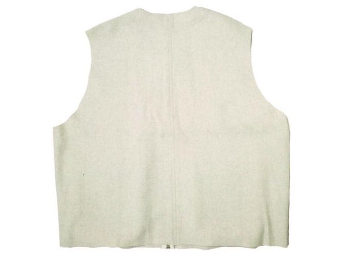 Autre Marque mi hermoso landlet Chaleco de Lana de Tela MELTON Beige - vista 2