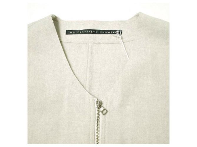 Autre Marque mi hermoso landlet Chaleco de Lana de Tela MELTON Beige - vista 5