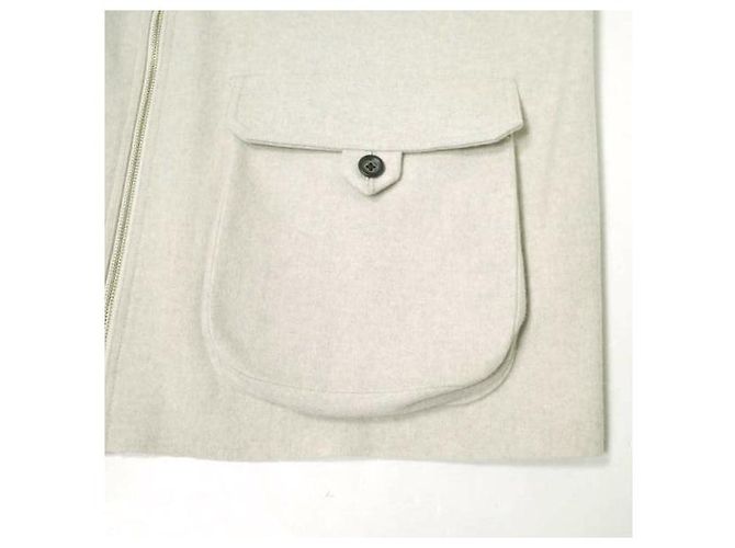 Autre Marque mi hermoso landlet Chaleco de Lana de Tela MELTON Beige - vista 7