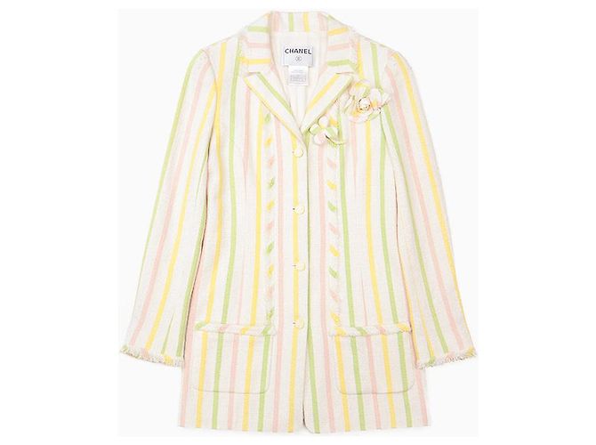 Chaqueta de tweed Chanel 04C P22464 Blanco - vista 11