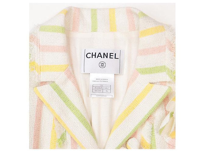 Chaqueta de tweed Chanel 04C P22464 Blanco - vista 12