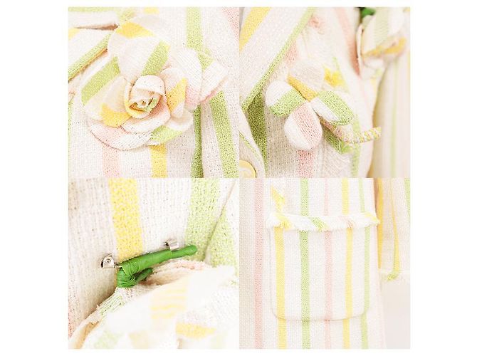 Chaqueta de tweed Chanel 04C P22464 Blanco - vista 3