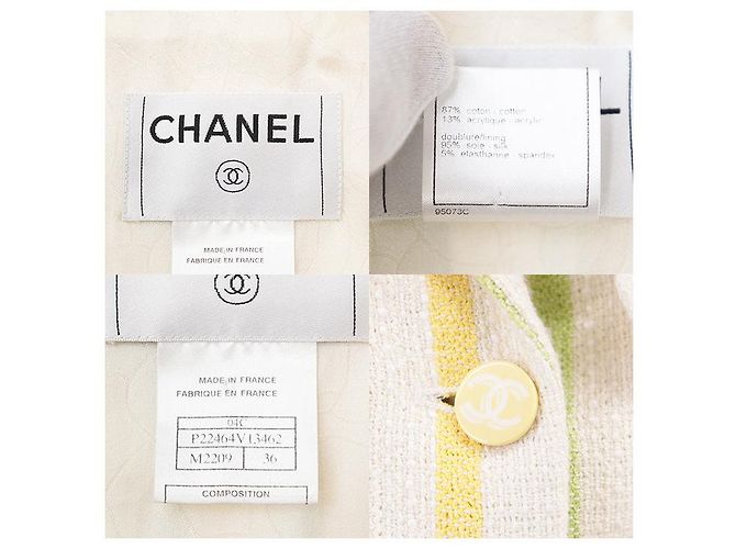 Chaqueta de tweed Chanel 04C P22464 Blanco - vista 7