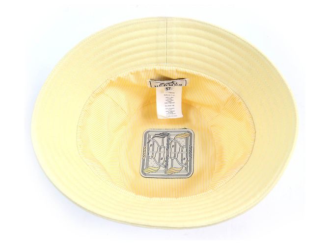 Cappello bucket in cotone Calvi di Hermès Giallo - vista 6