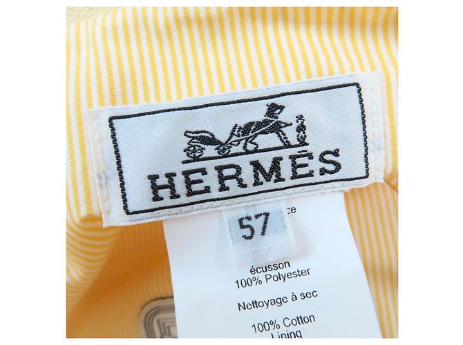 Cappello bucket in cotone Calvi di Hermès Giallo - vista 9