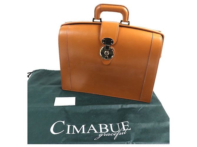 Autre Marque CIMABUE Bolsa Alexander Dulles Bolsa de negócios em couro bridão Marrom Camelo - vista 2